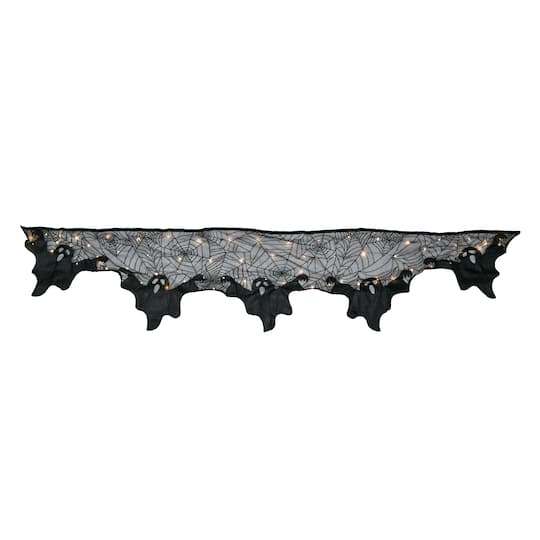 96" Spiderweb & Ghosts LED Lighted Mantel Scarf by Ashland®